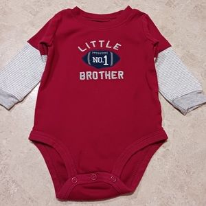 Carters Onsie Red with White Long Sleeves.